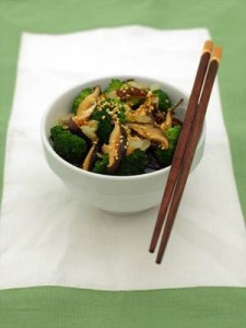 Wakame seawed salad saute with Broccoli and Mushroom