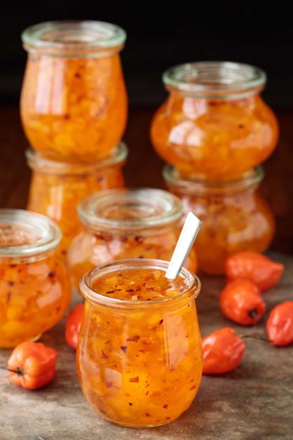 PIneapple Habanero jelly in jars